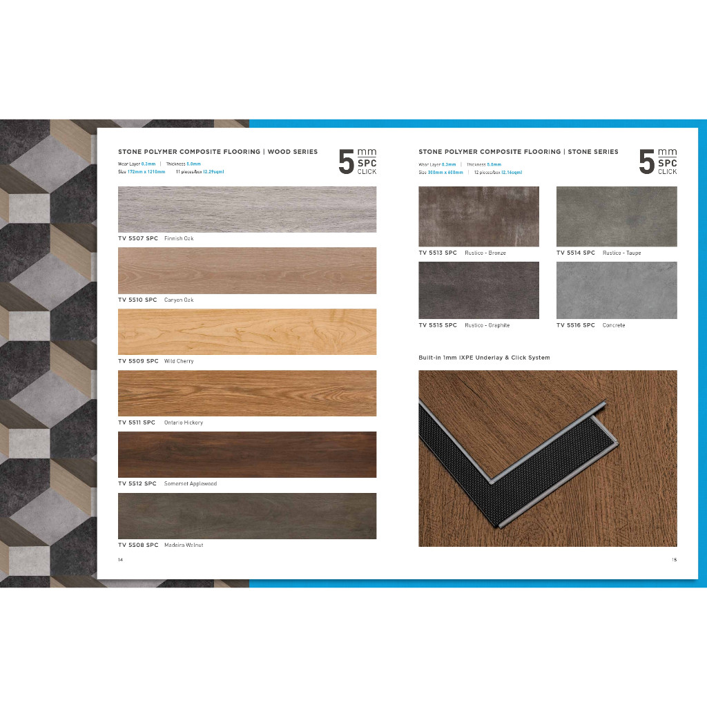 LANTAI SPC Taco Tebal 5MM / LANTAI SPC Taco Klik 5MM Harga Murah / SPC Taco Flooring 5MM