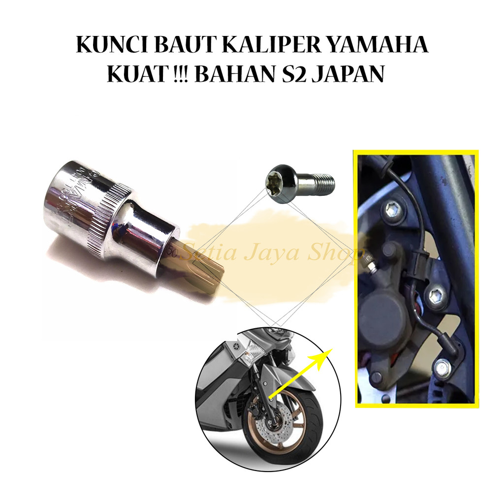 Mata Kunci Sock L Bintang T50 Kunci Sok Bintang Kepala Babi Motor yamaha, kuncii buka rem cakram SAN
