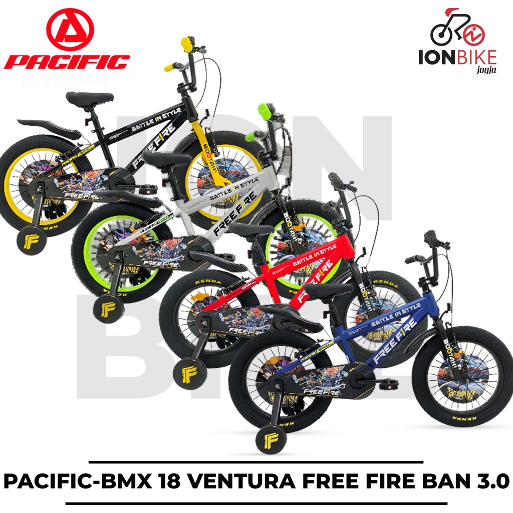 Sepeda Bmx 18 Pacific Ventura FREE FIRE Ban 3.0 Freefire Pubg Terbaru Ban Besar Anak Karakter Murah 