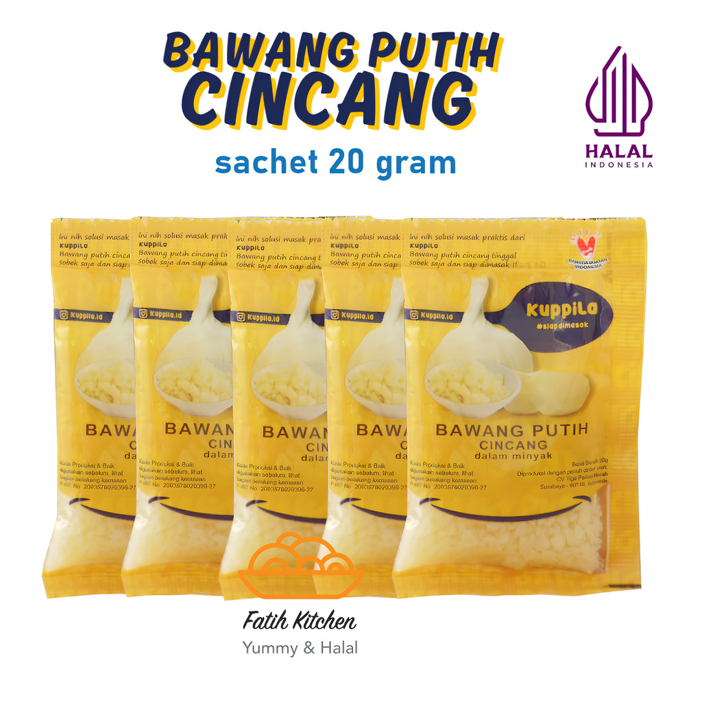

KUPPILA Bawang Putih Cincang Dalam Minyak Kemasan Sachet Praktis Siap Masak Minced Garlic In Oil