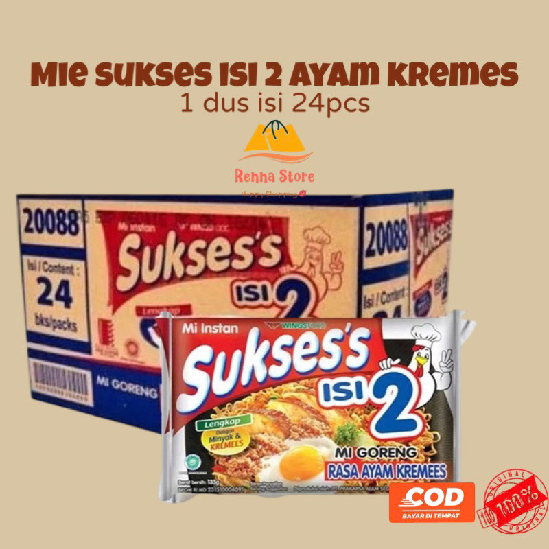 

SUKSES isi 2 Mie Goreng & Kuah (1dus isi 24pcs)