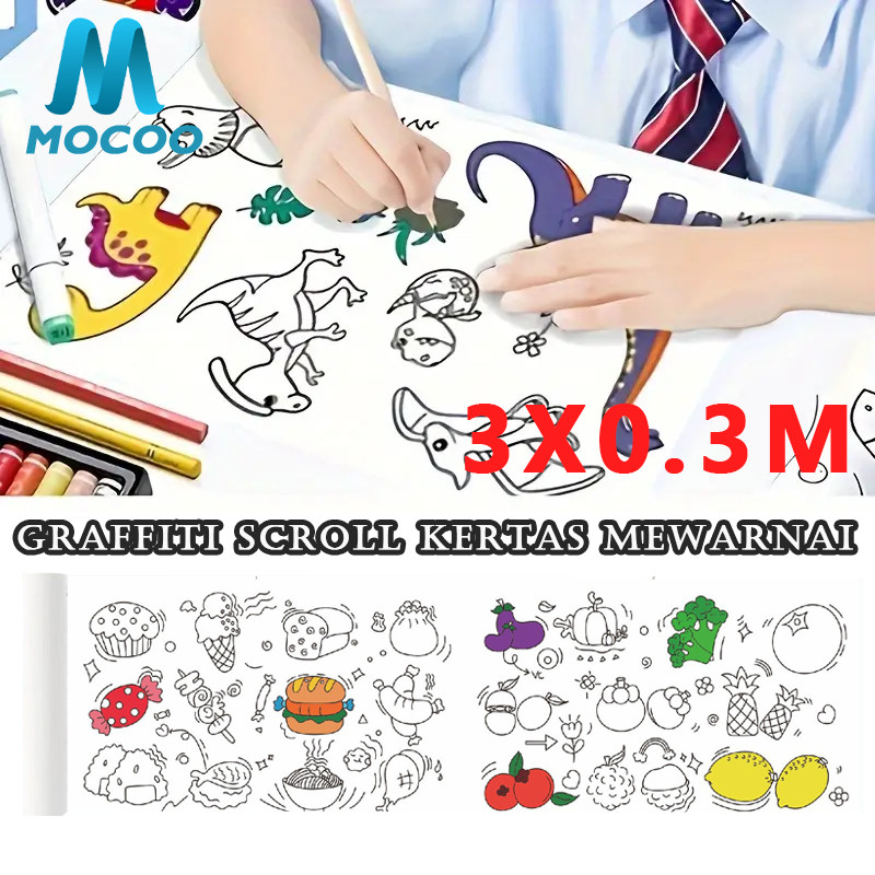 

3 Meter Graffiti Scroll Kertas / Anak Kertas Mewarnai Coloring Roll Paper
