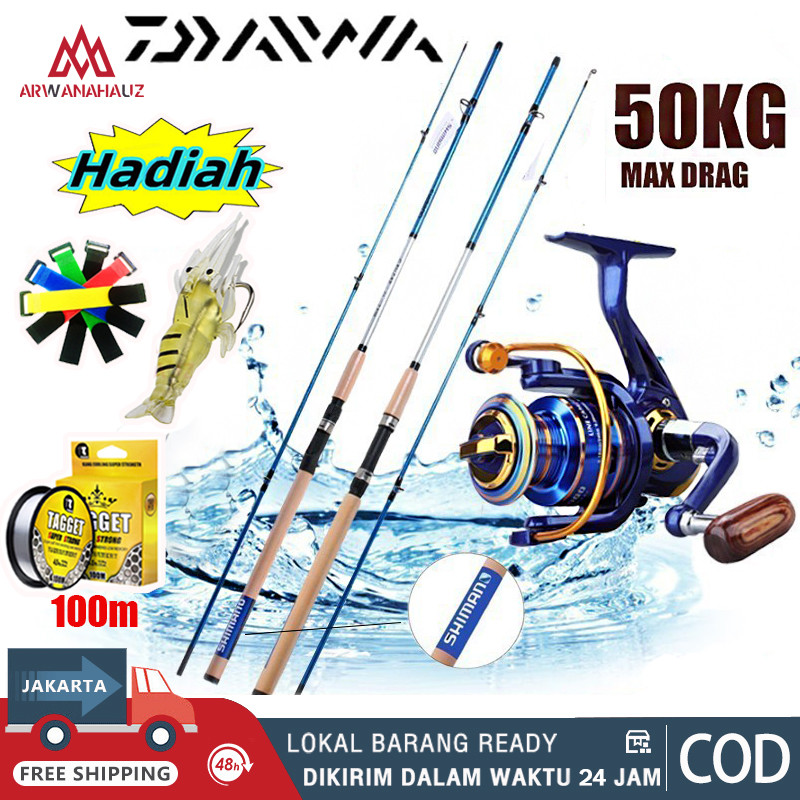 Fishing Reel Daiwa Set Combo Reel Surf Reel 1 Set Reel Spinning Joran Pancing Jigging Ultralight Pan