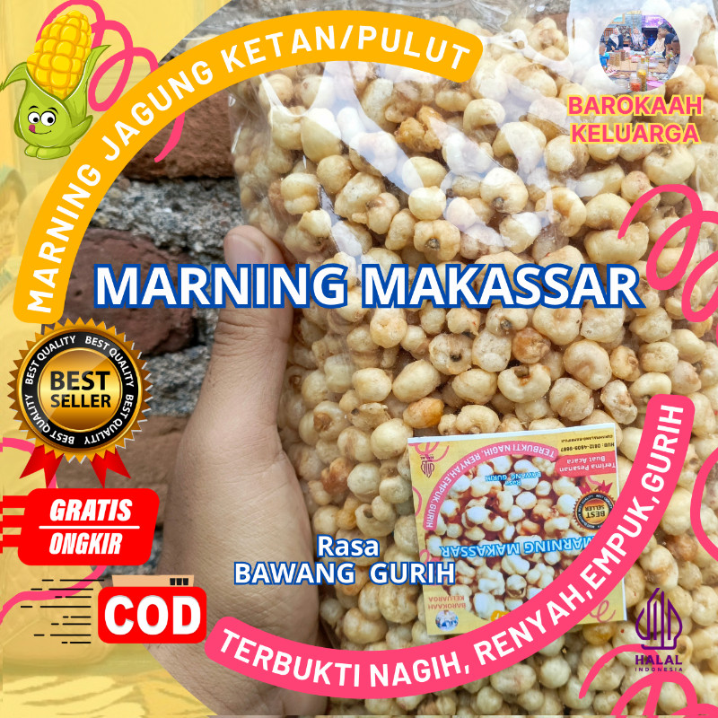 

1 Kg Marning JAGUNG Sultan Juragan /MARNING Ketan Pulut / Marning Asin Bawang Terbukti Empuk Renyah Gurih