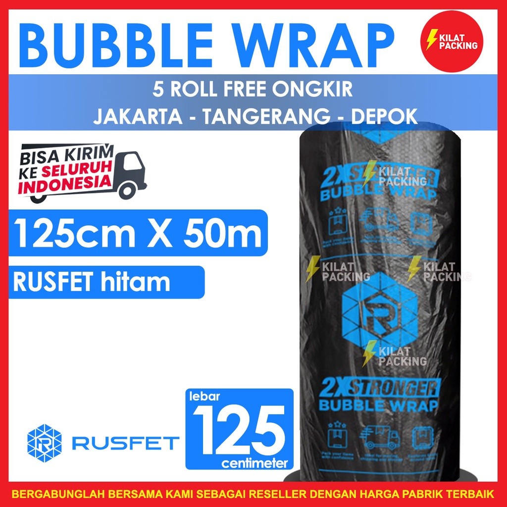 

PLASTIK BUBBLE WRAP HITAM TEBAL 125CM X 50M BUBBLE WRAP DKM PLUS BUBBLE WRAP RUSFET HITAM SUPER