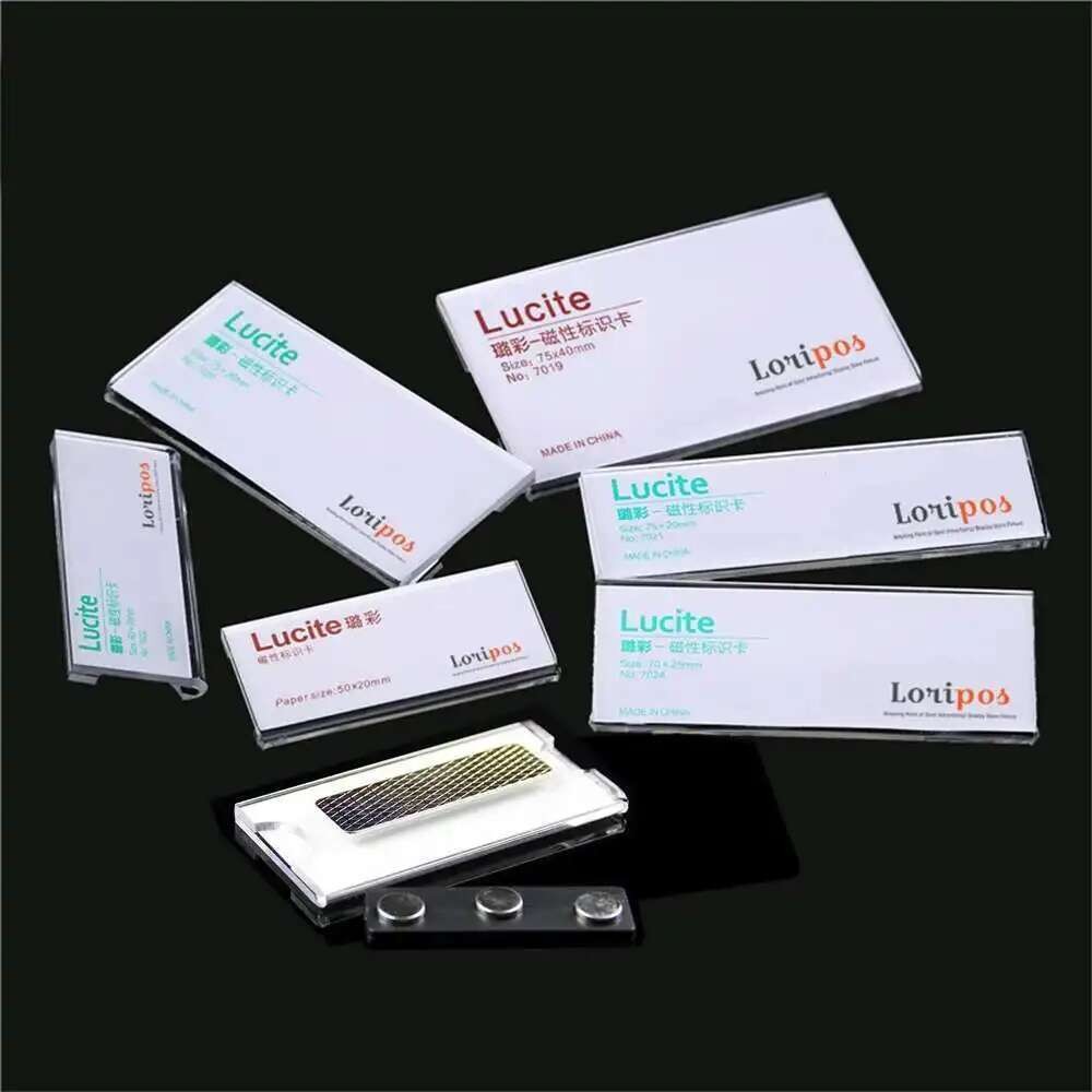 

10pcs Magnetic Acrylic Badge Holder Tag Glass Plastic Badge Magnet Badge Shop Office Id Tag