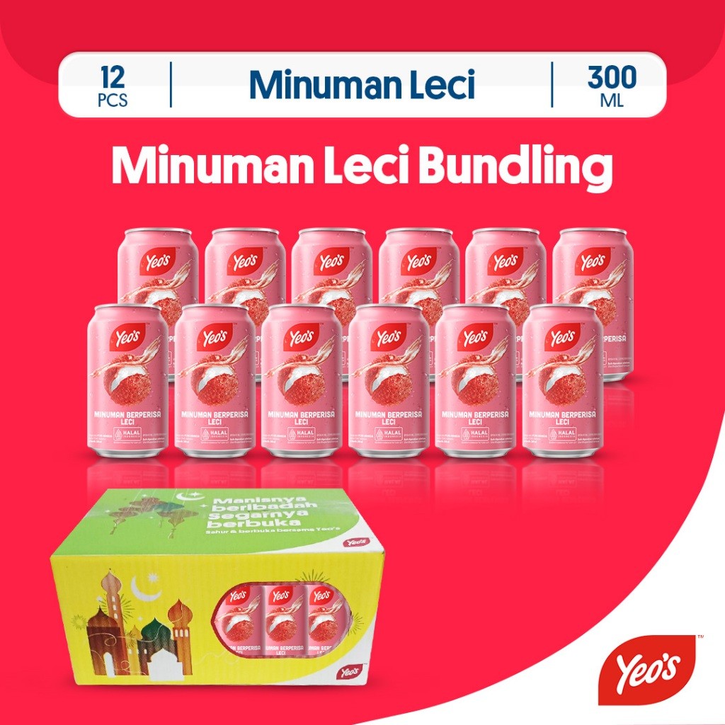 

Ramadan Edition - Yeos Minuman Kaleng Buah Leci Lychee Drink 300ml (PAKET ISI 12)