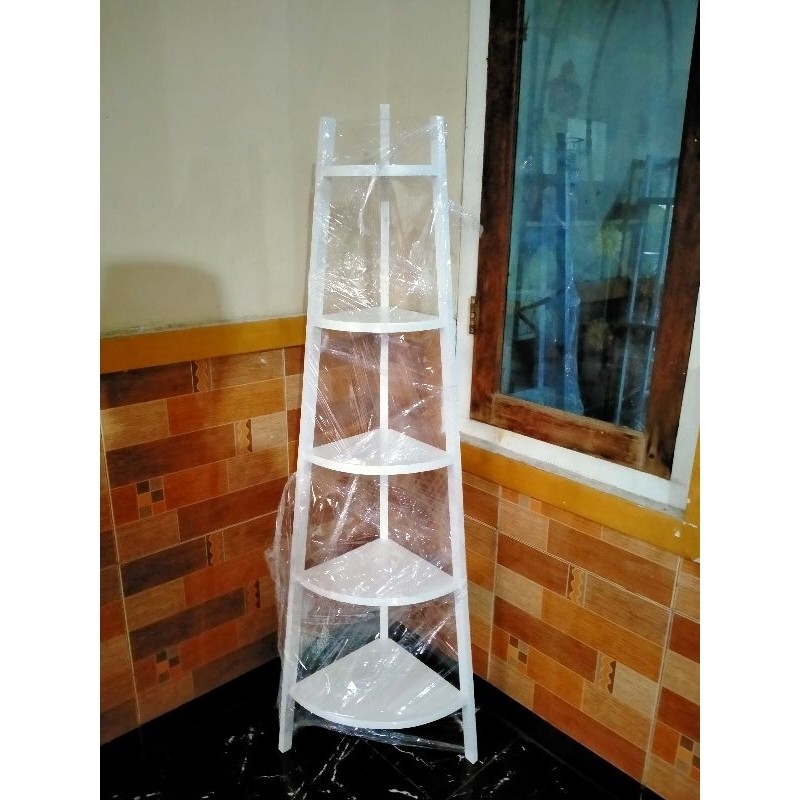 RAK BUNGA SUDUT //SEGI 3//TINGGI 135CM//5 SUSUN//MINIMALIS