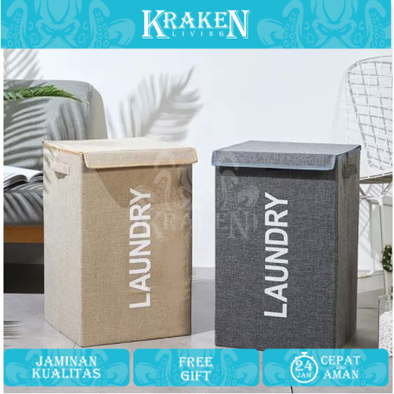 Storage box Laundry /  KERANJANG CUCIAN BAJU KOTOR KOTAK PERSEGI DENGAN TUTUP / storage box / keranj