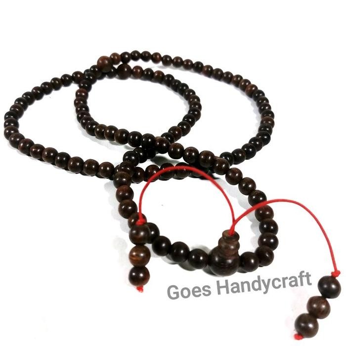Tasbih budha fosil Kayu gaharu buaya hitam grade A SUPER - 06 mm