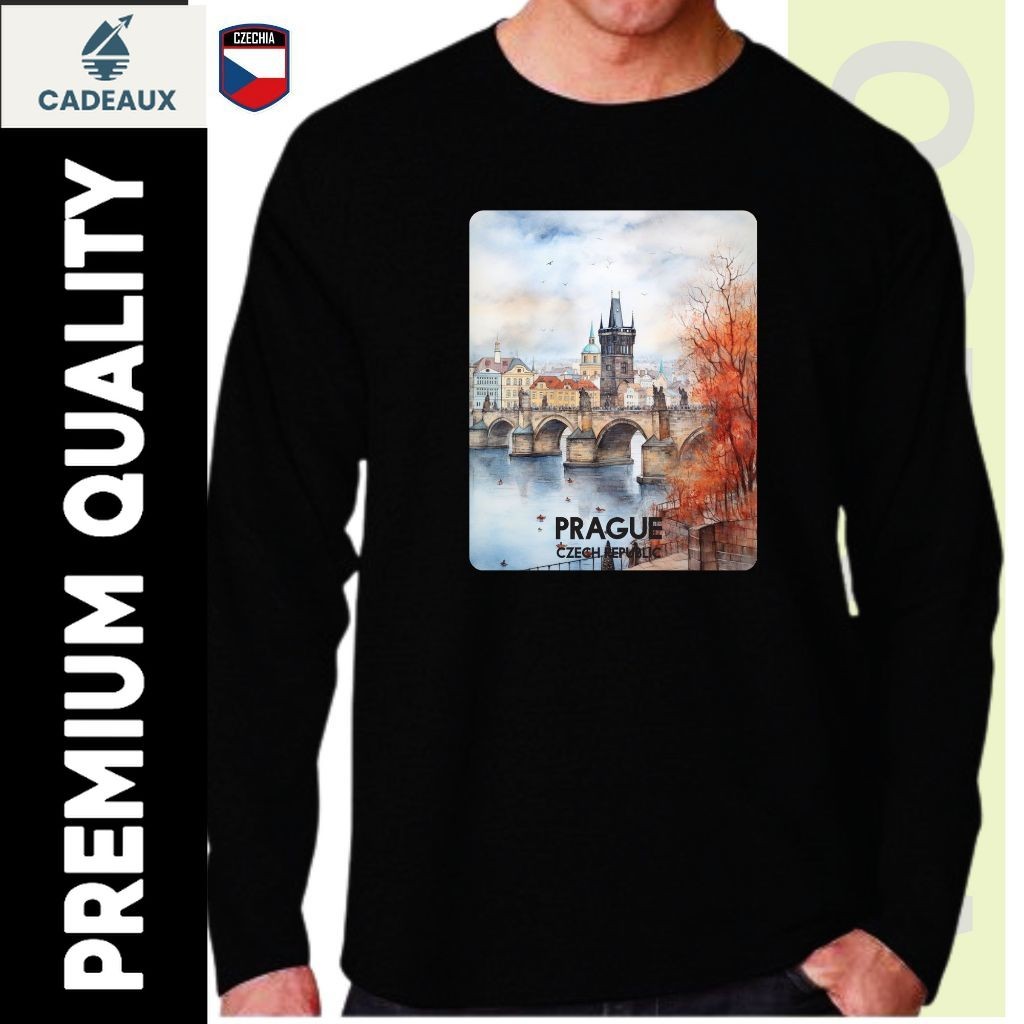 Kaos Oleh Oleh LENGAN PANJANG CZECH REPUBLIC T-Shirt Cotton Combed 24s SOUVENIR PREMIUM GIFT