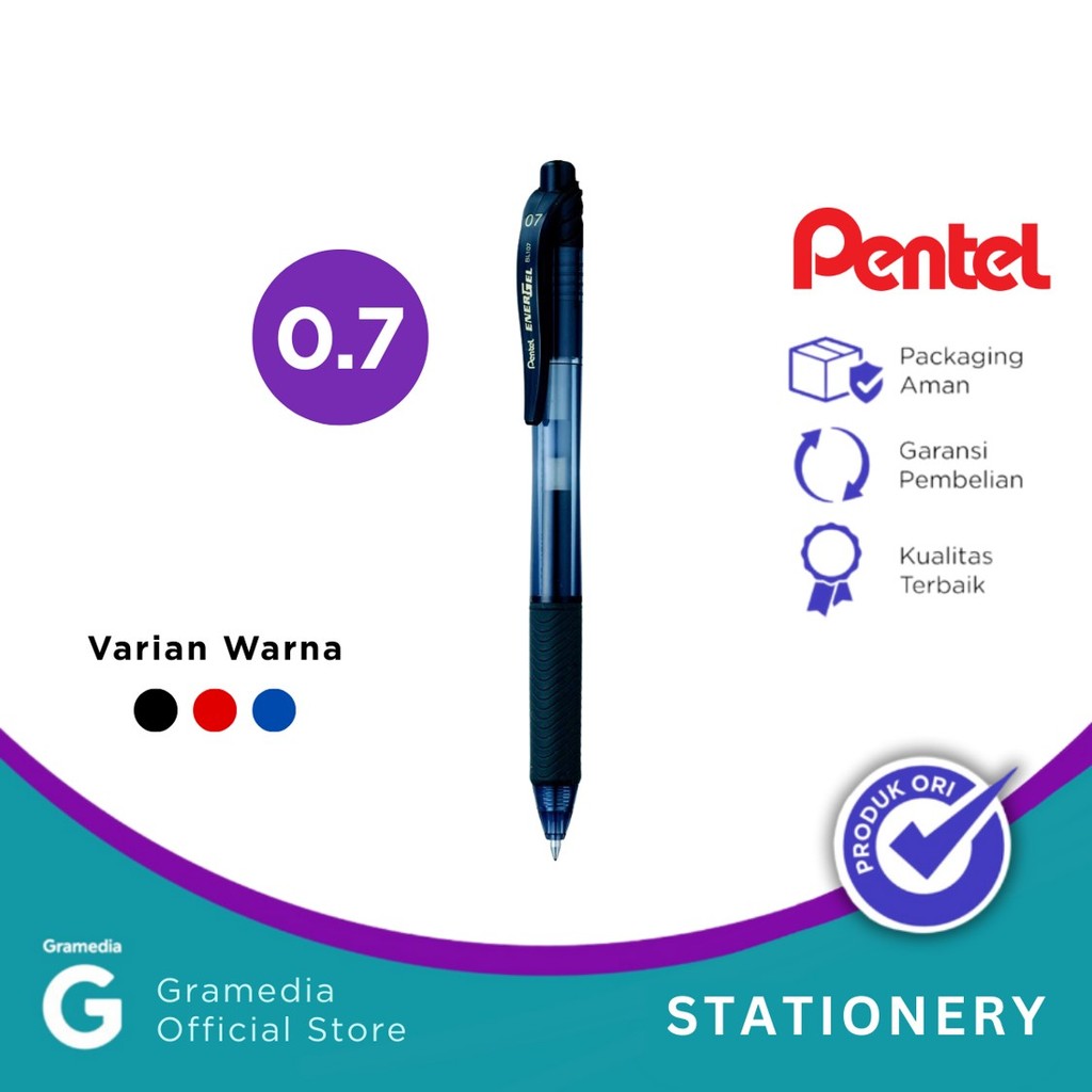 

Pentel - Pulpen Energel 0.7 Mm Hitam