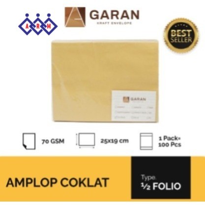 

Amplop coklat 1/2 folio (ISI 100) + Best Seller