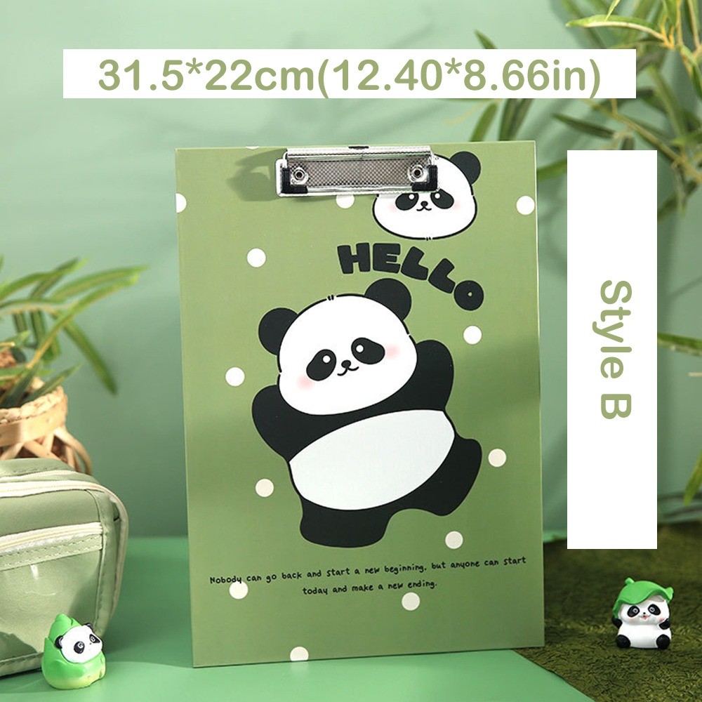 

Aesthetic A4 Board Clip Folder Good-looking Document Panda File Folder Writing Pad File Storage Writing Clipboard