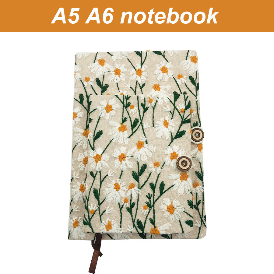 

A5 A6 Knitting Embroidery Notebook Blank Line 100 Sheets 200 Pages Notepad with Bookmark Journal Sketchbook