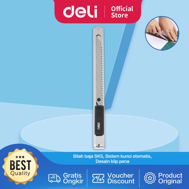

Deli Cutter dengan pisau baja SK5 memudahkan untuk memotong sistem kunci manual aman E2034