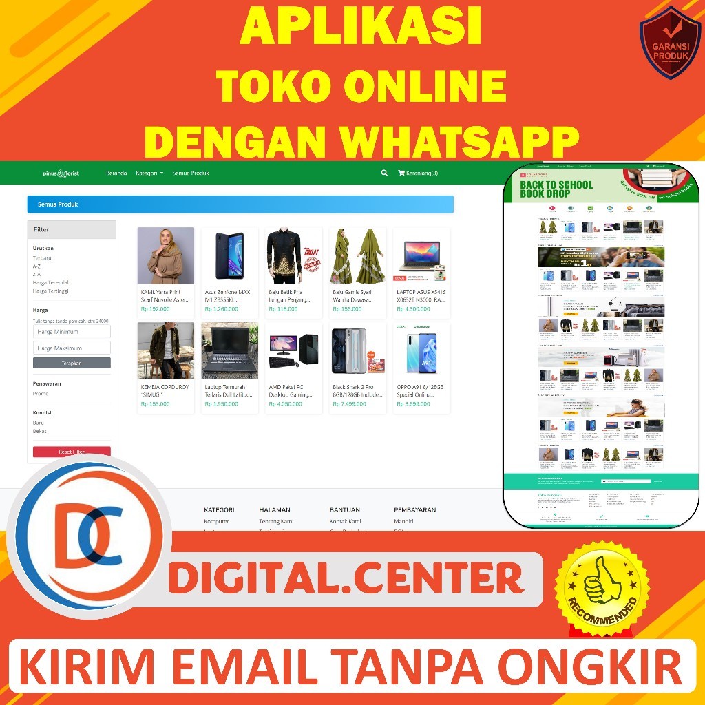Aplikasi Web Toko Online Dengan Cekhout WhatsApp - Sourcode Toko Online