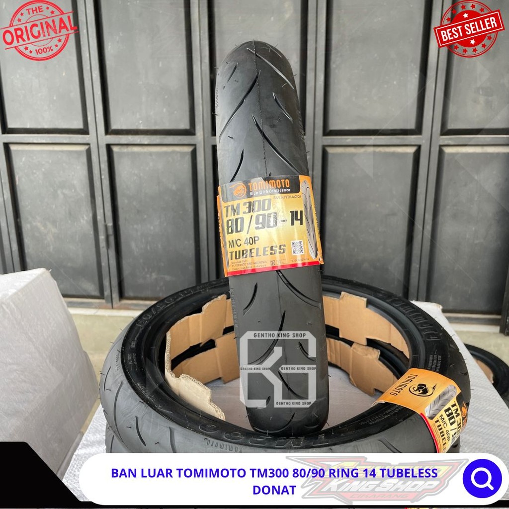 BAN LUAR TOMIMOTO TM300 80/90 RING 14 TUBELESS DONAT