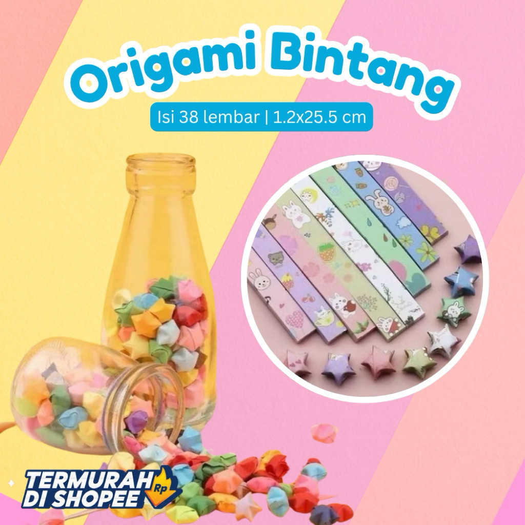 

KIDSINK KERTAS ORIGAMI BINTANG Lucky Star | Strip Quilling Paper Craft