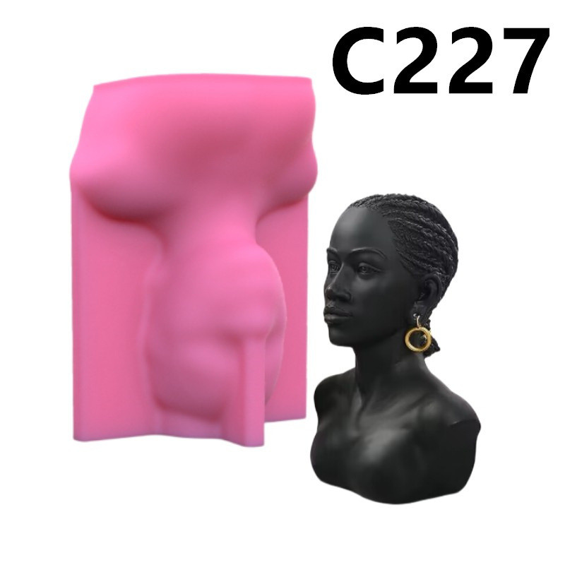 

African Women Silicone Mold Gypsum form DIY Handmade Plaster Candle Ornaments Handicrafts Mold Hand Gift Making