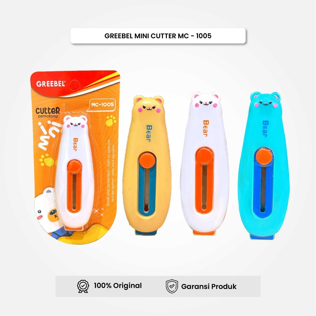 

Mini Cutter Greebel MC-1005 (1PCS) / Karakter Lucu / Cutter Kecil / Pemotong Mini Untuk Anak