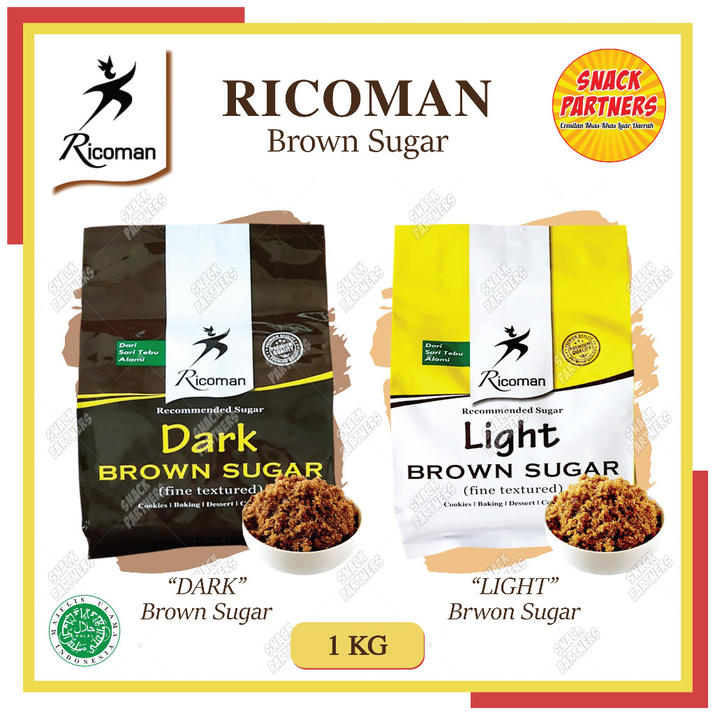 

RICOMAN Dark / Light Brown Sugar 1 KG - Gula Aren / Palm 1KG