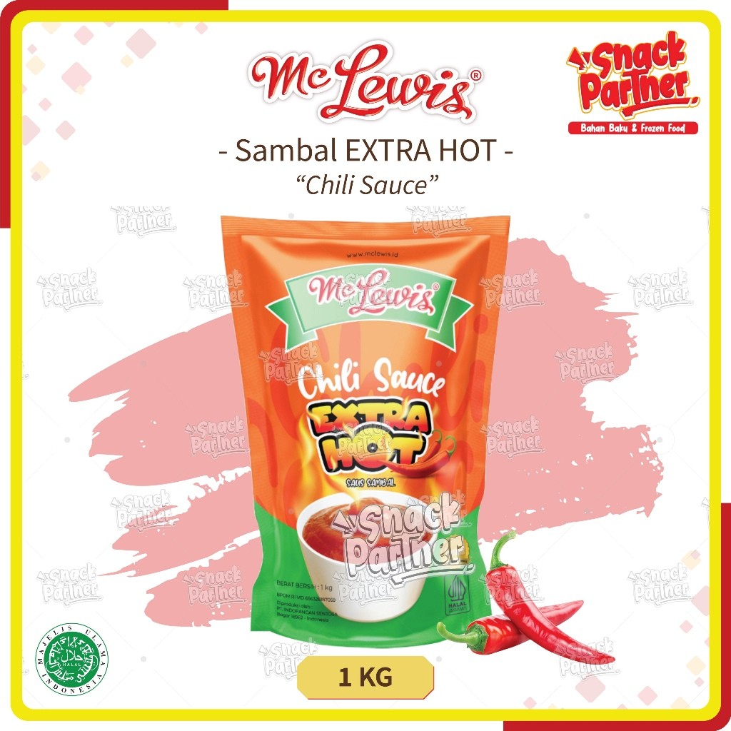 

MC LEWIS Sambal EXTRA HOT 1 KG - Saus Saos Sambel Cabe Super Pedas / Chili Sauce 1KG