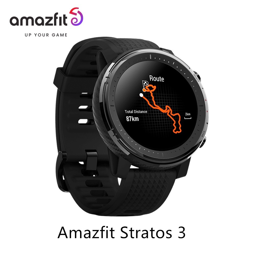 Amazfit Stratos 3 Smartwatch For Men with GPS Bluetooth and 5ATM Waterproof splays Demonstration Mac