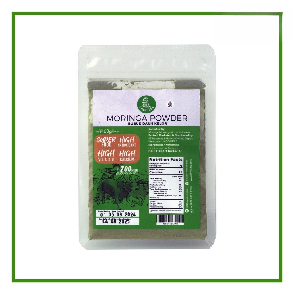 

Organik - Timurasa Organik Moringa Powder 60gr | Bubuk Daun Kelor Murni & Sehat
