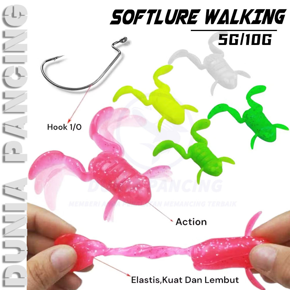 Umpan Pancing Katak 5g10g Softlure Walking Frog 3.7cm4.7cm umpan lembut mengambang air  permukaan ai