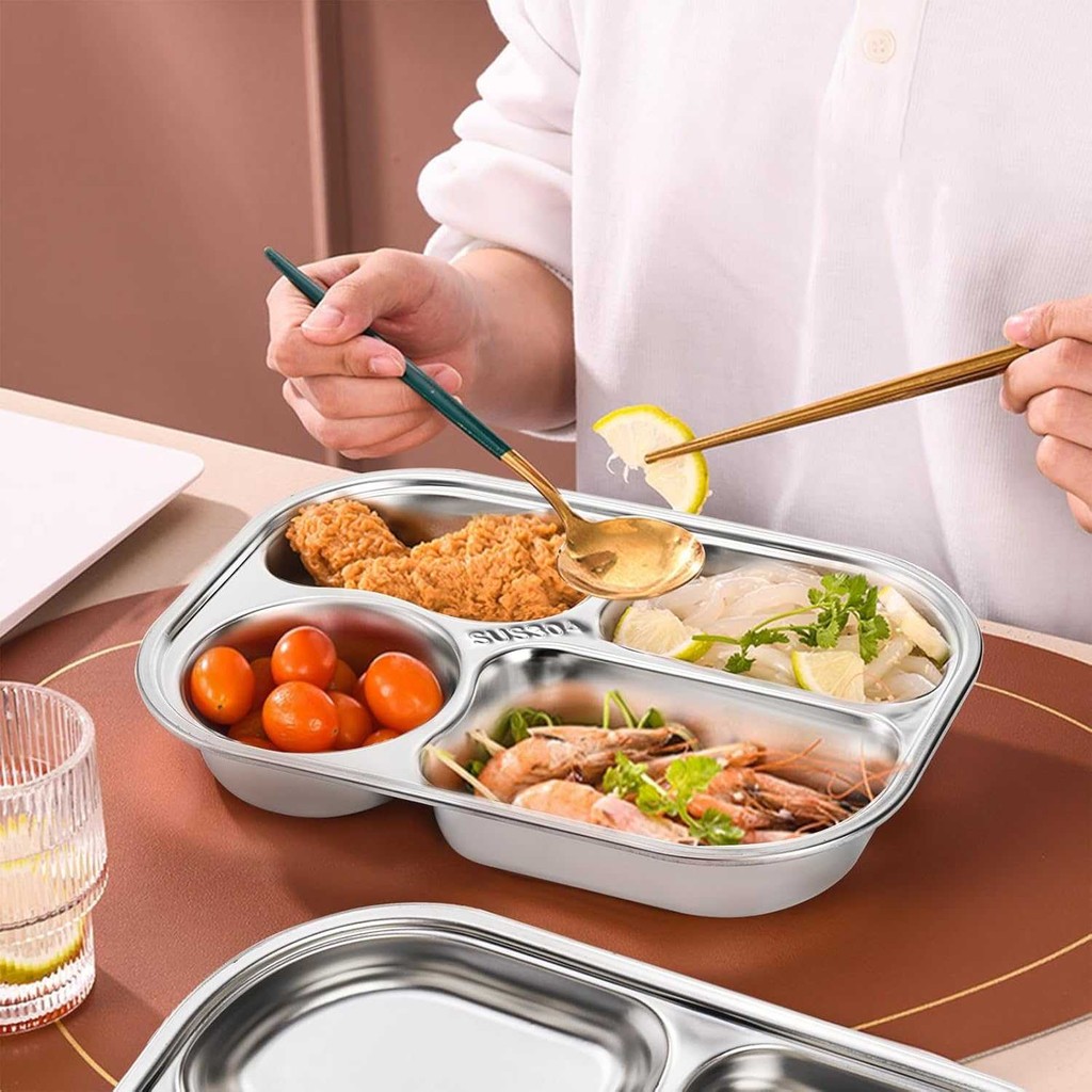 

SPCR Piring Makan Stainless Steel Tray Fast Food 4 Grid W0M300