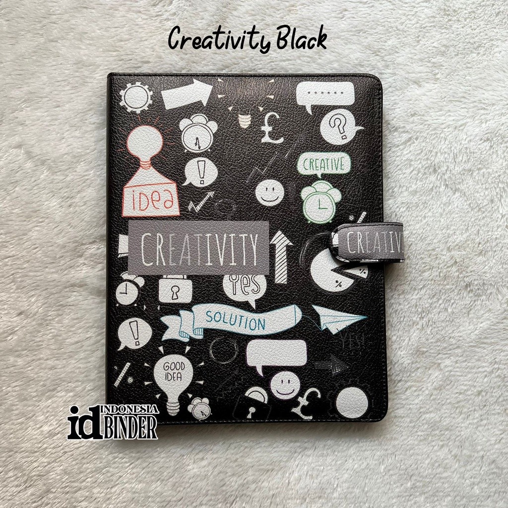 

Binder Kulit Sintetis Premium Motif Creativity Black