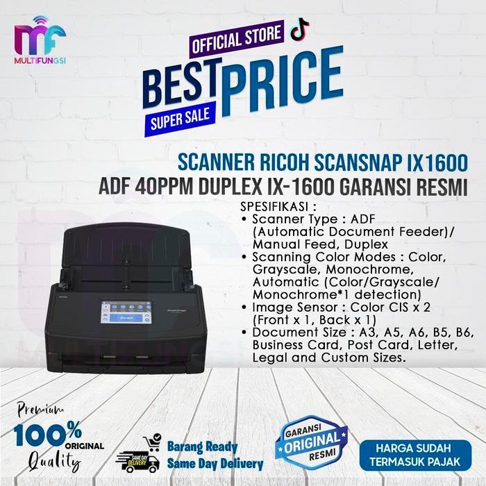 Scanner Fujitsu / Ricoh ScanSnap IX1600 ADF 40ppm Duplex IX-1600