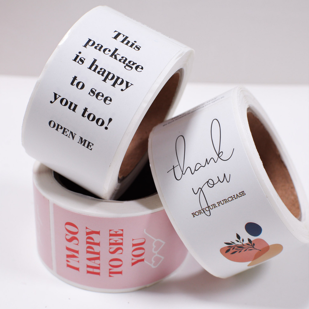 

100pcs/roll This Package Is Happy To See You Too Stickers Small Business Gift box packaging decor Thank You Sticker Seal Labels