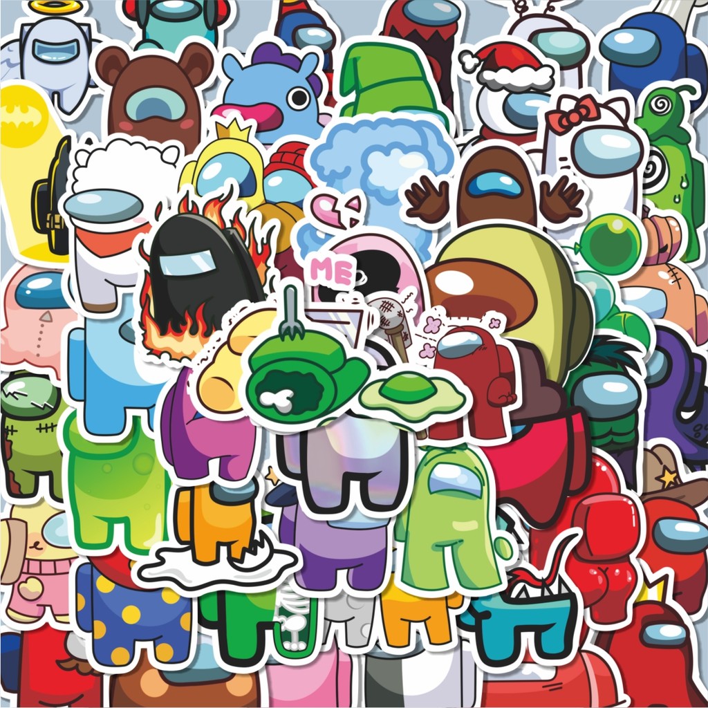 

100PCS Lucu Stiker Kartun Game Among Us Stiker Aesthetic Stiker Anti Air Stikers Berperekat Waterproof sticker decal buat Motor Helm Buku Journal Koper Casing HP Laptop Botol Minum Hadiah anak