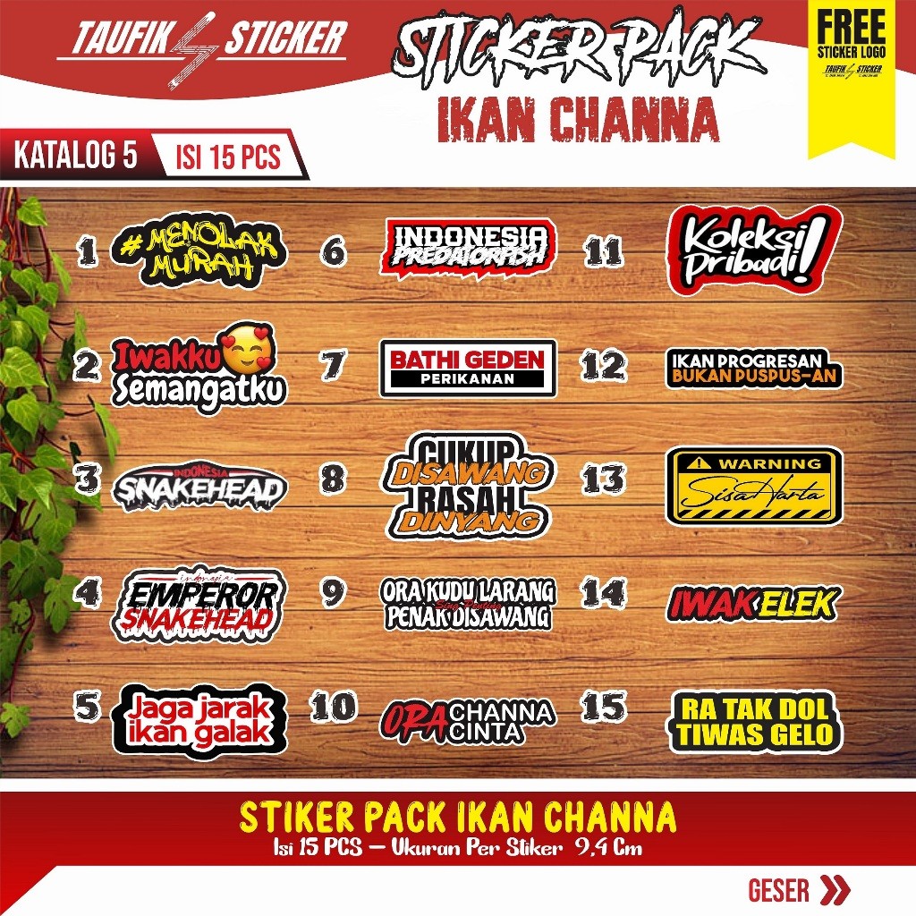 

STIKER IKAN CHANNA ANTI AIR #DESAIN 5 KECCE