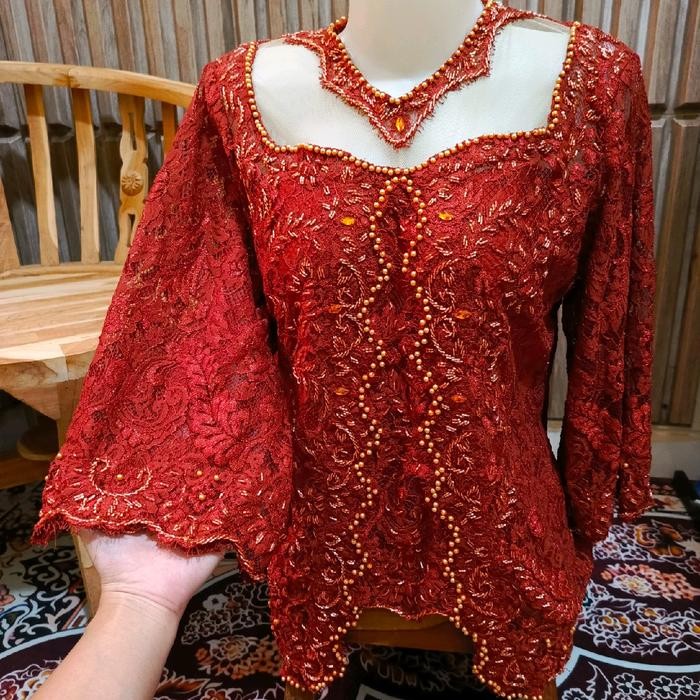 Atasan KEBAYA ANGELA PAYET SEMI FRANCE METALLIC (kebaya saja) Baju Brokat Pesta Kondangan Wanita Mew