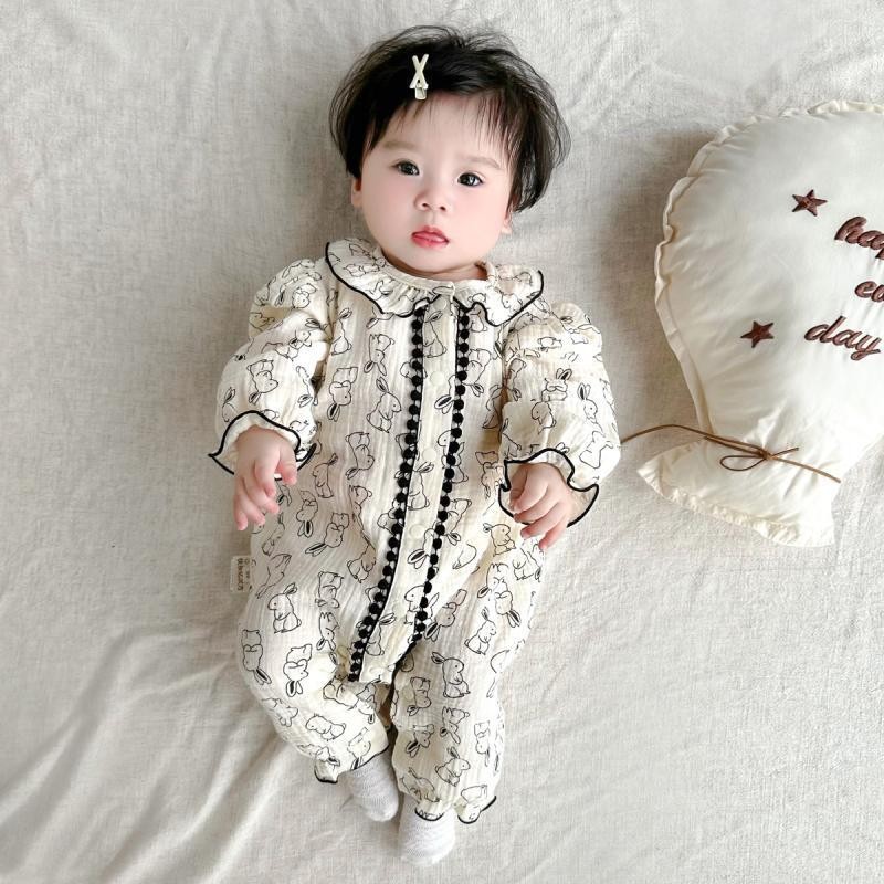 Baju Bayi perempuan lucu Import Lengan panjang motif BUNNY Import KOREA baju bayi perempuan lace Jum