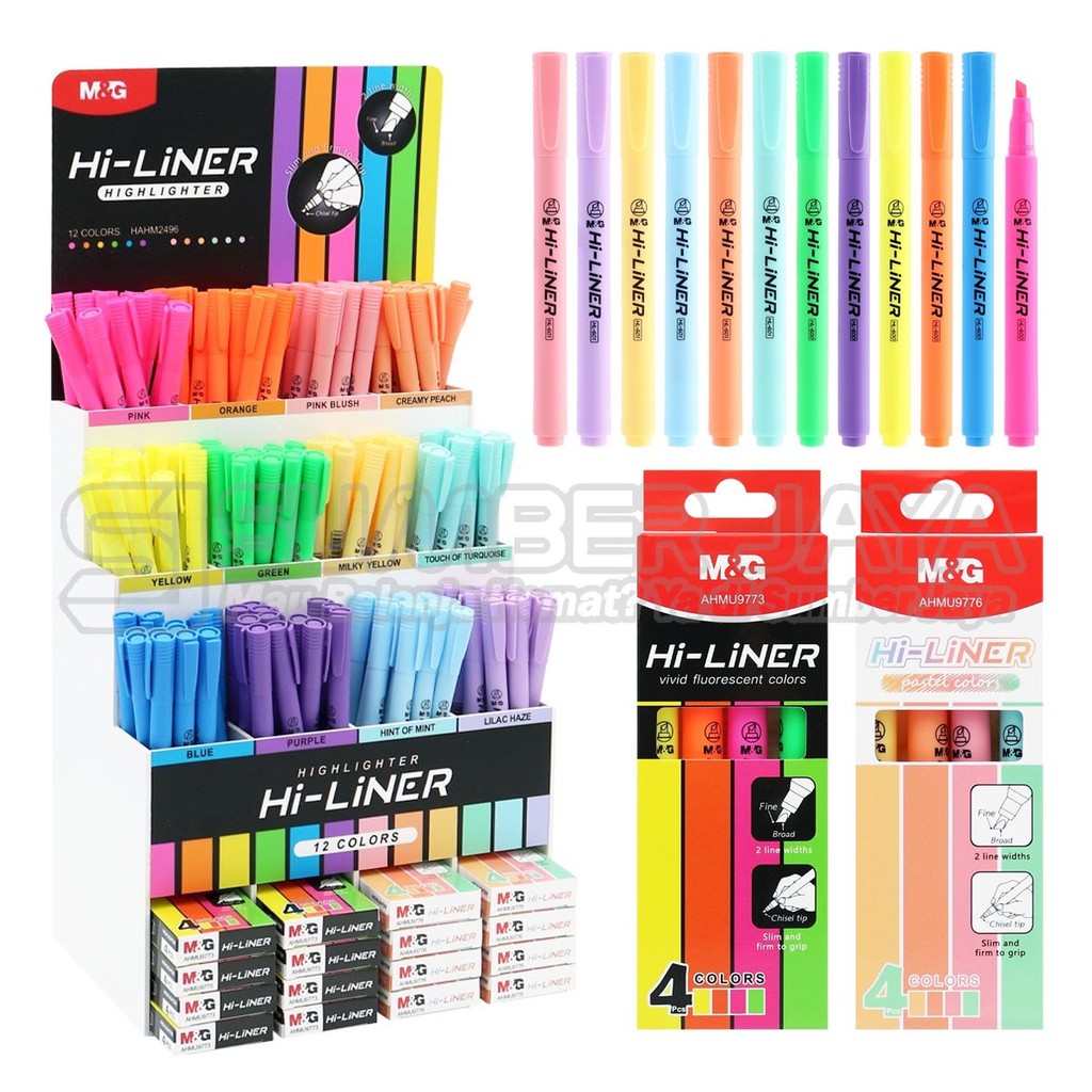 

Stabilo Highlighter Hi-Liner+ Display Isi 12 Warna Colorful & Pastels M&G HAHM2496 Isi 352 Pcs