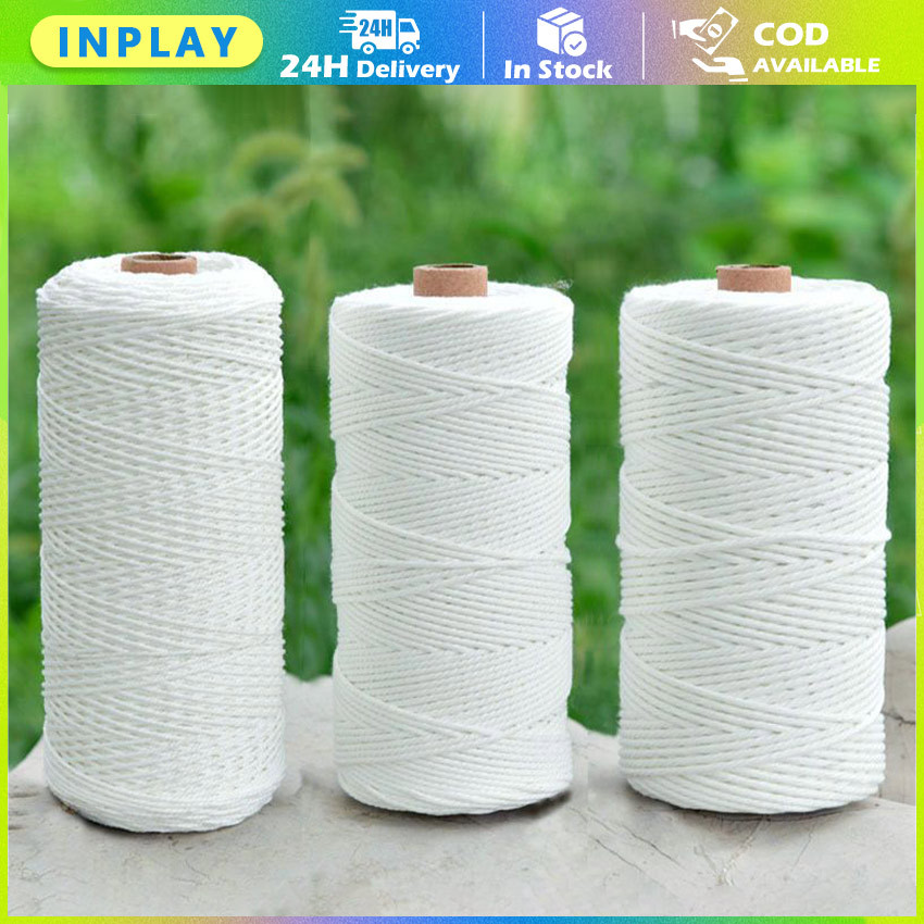 Tali Rajut Macrame 100M Bahan Katun 2mm Untuk Aksesori Handmade, Gantungan Tanaman, dan Proyek Kreat