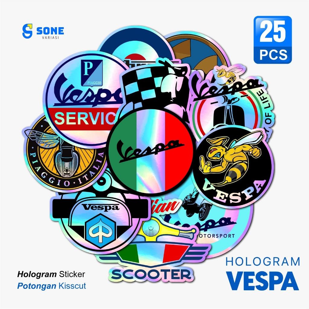 Stiker Hologram Vespa / Stiker Motor Vespa / Stiker Vespa Klasik