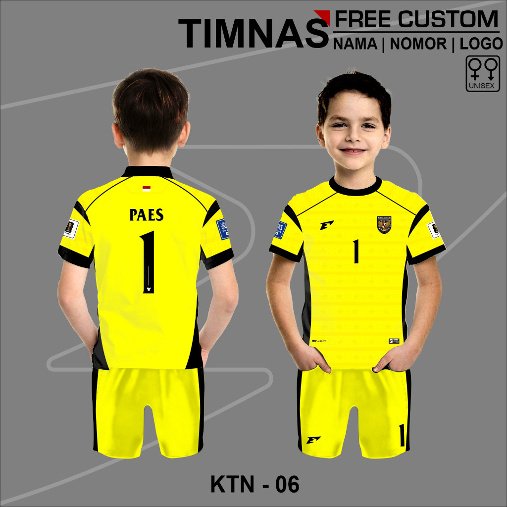 Baju kiper timnas indonesia  2025 jersey anak piala dunia 2026 kaos maarten paes free custom nama da