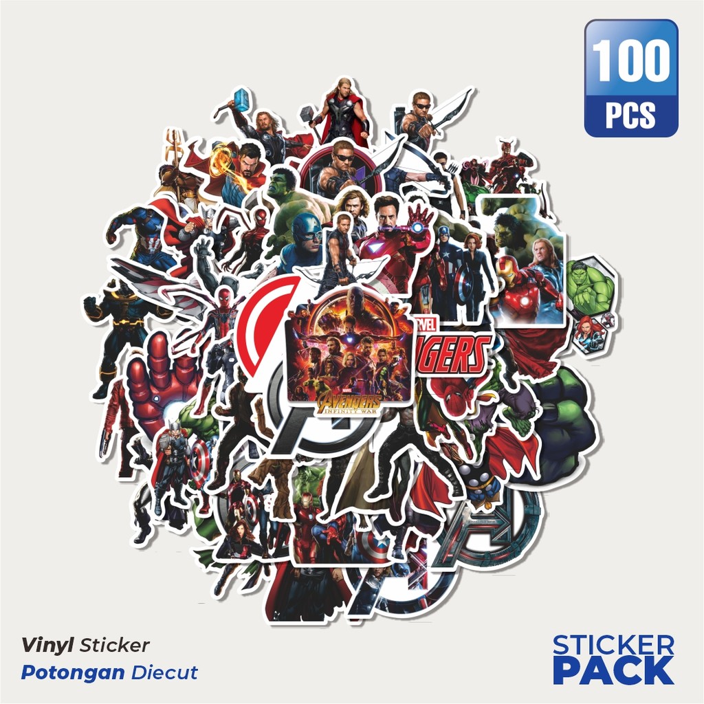 

Stiker Vinyl Stiker Kartun Avengers Assemble Waterproof Aesthetic- Untuk Laptop, Motor, dan Helm - Paper Stationery Pack