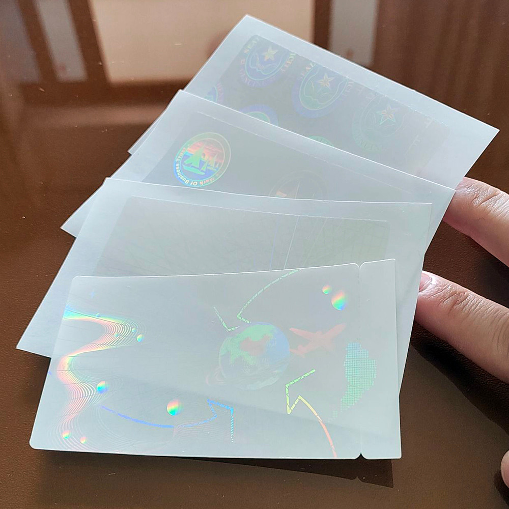 

10pcs 84x52mm Transparent Hologram Decoration Sticker Waterproof Tear Resistant Clear Plastic Laser Holographic Anti-fake Label