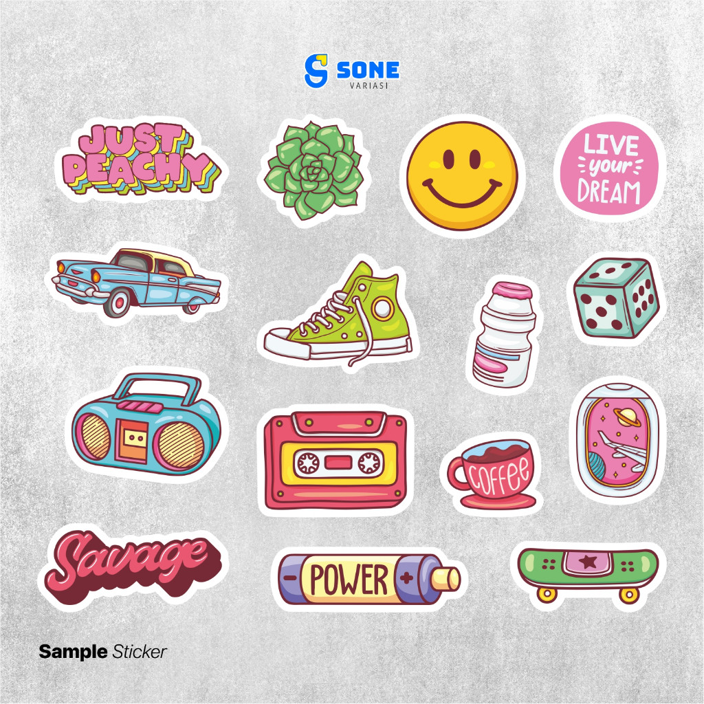 

Sticker Pack Icon Vintage Aesthetic Paper Vinyl Waterproof Stiker Label Notebook Diary Laptop