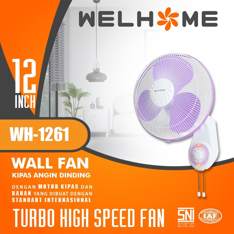 Kipas Angin Dinding Welhome WH-1261 | Kipas Angin Dinding Welhome WH-1261 12 Inch
