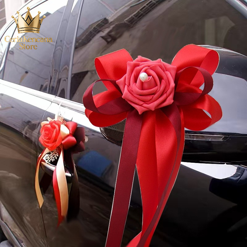 

Bunga Hias Mobil Pengantin Bunga Mobil Pengantin Wedding Car Decor Flower Door, Bunga Decor Mobil Pengantin untuk Pintu Mobil dengan Pita Parcel, Harga Murah