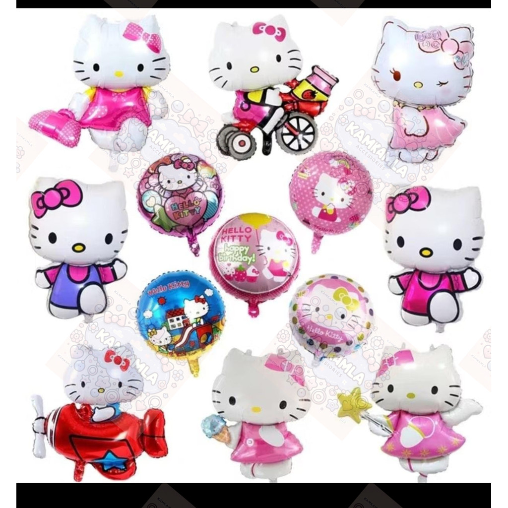 KKL Balon Foil Ulang Tahun Karakter Hellokitty Anak Cewek Cowok Universal Size Jumbo & small