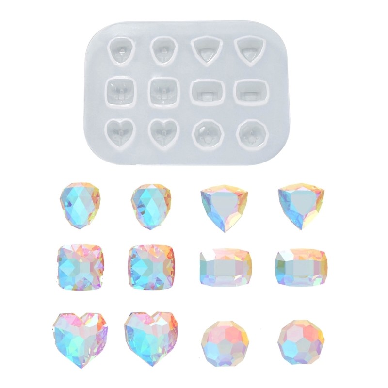 

DIY Geometric Gemstone Silicone Earring Molds Women Studs Earrings Jewelry Crafting Pendant Charms Epoxy Resin Casting Mould