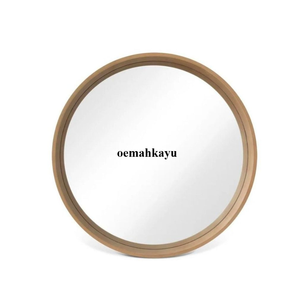 Cermin bulat make up Kayu Jati Cermin Bulat Minimalis Cermin Hiasan Dinding gantung